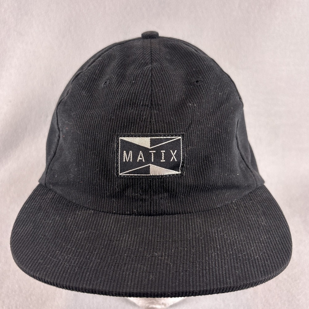 Matix Corduroy Textured Camp Hat Strapback Shop Hat Black Skate